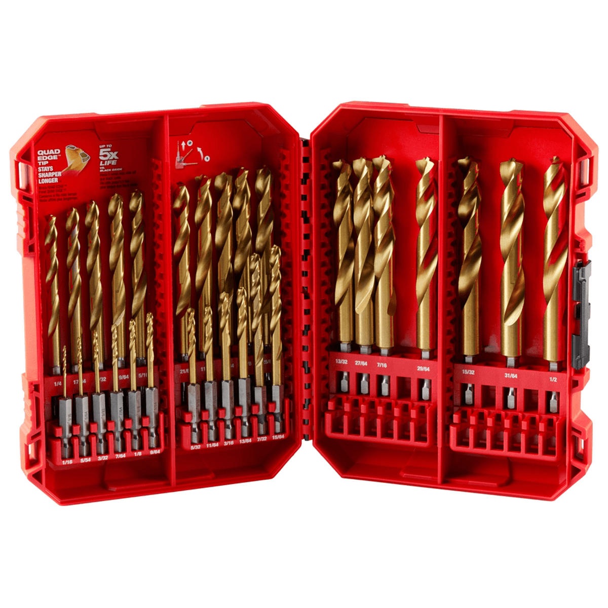 Milwaukee Tool SHOCKWAVE Impact Duty RED HELIX Titanium Drill Bit Set &hyphen; 29PC
