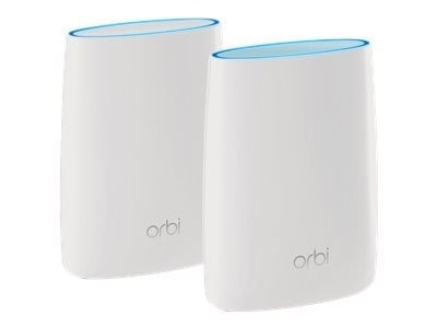 NETGEAR - Orbi AC3000 Tri-Band Mesh WiFi System with Router + 1 Satellite Extender, 3Gbps (RBK50)
