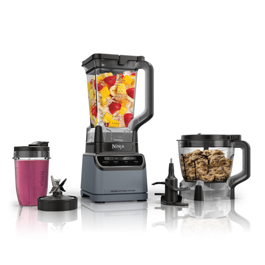 Ninja Grand Kitchen System 1200, Blender & Food Processor Combo, 4 Presets, Auto-iQ® Programs, 64 oz Processor Bowl, 72 oz Pitcher, 1200 W, Dishwasher Safe, KS500