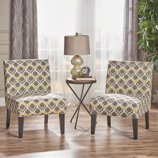 Noble House Kerri Fabric Slipper Chair, Gray