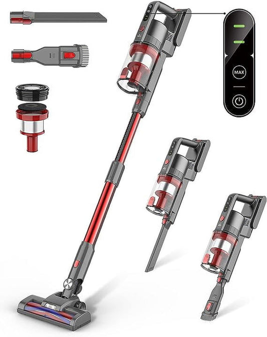 Open Box Fykee Cordless Vacuum Cleaner 80,000 PRM Vacuum Cleaner Large Capacity P11 - Red