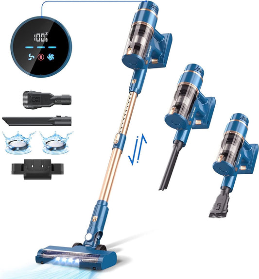PrettyCare Cordless Vacuum Cleaner Lightweight Stick Vacuum 38kPa with 45min Runtime for Carpet Hard Floors Cleaner Pet Hair P2