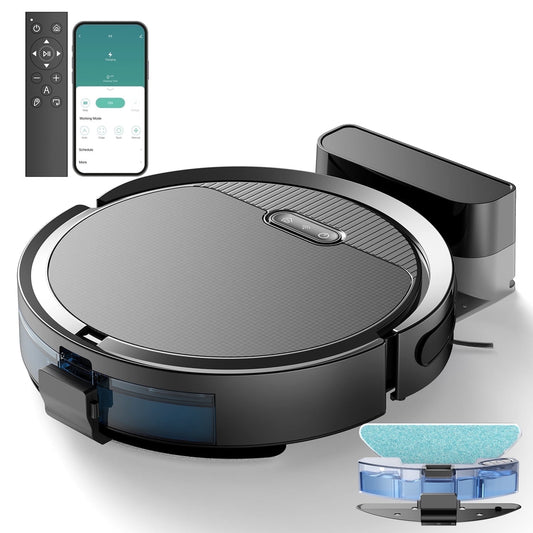Kipvvo Robot Vacuum Cleaner for Home, 5000Pa Suction,  3-1 Intelligent Cleaning, 120 Min Runtime, Self-Charging