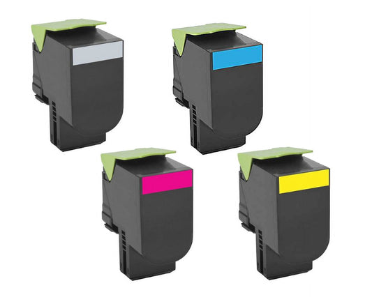 Remanufactured Lexmark 70C1XK0, 70C1XC0, 70C1XM0, 70C1XY0 toner cartridges - 4-pack