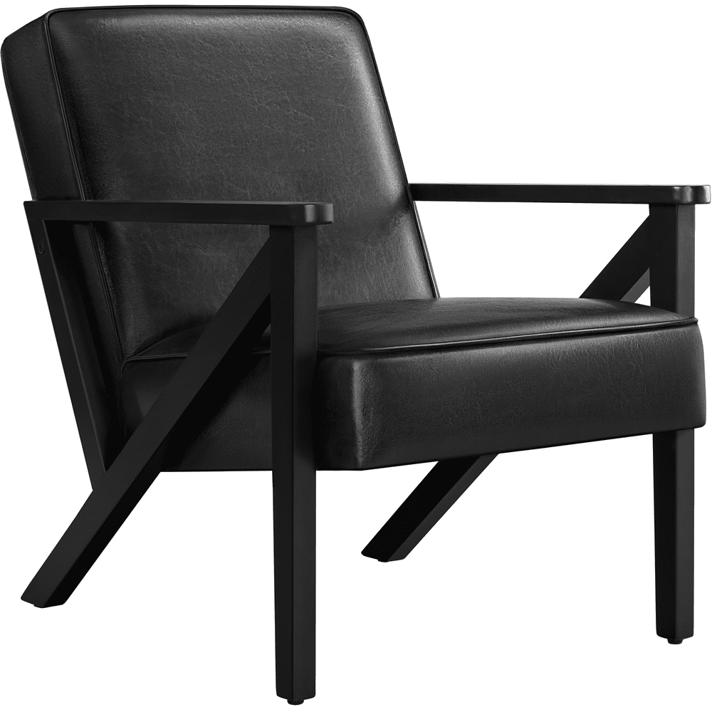 Renwick Faux Leather Armchair Chair for Living Room, Light Brown