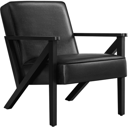 Renwick Faux Leather Armchair Chair for Living Room, Light Brown