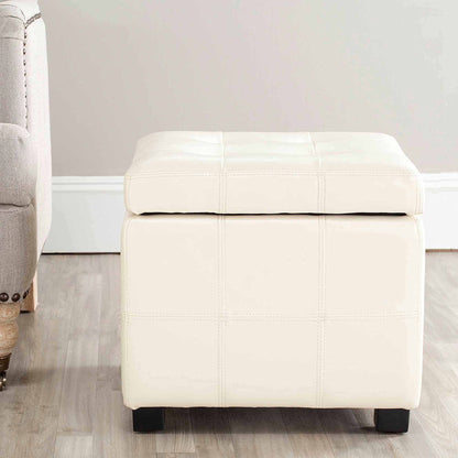 SAFAVIEH Maiden Rustic Flip Top Square Tufted Ottoman, Saddle