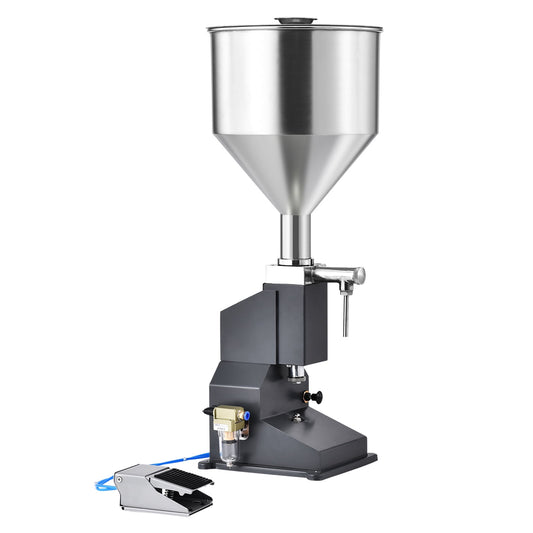 SKYSHALO Air-Operated Liquid Dispenser, 5-50ml Capacity, Stainless Steel, for Milk, Water, Juice, Essential Oils, Shampoo, Cosmetics, Honey, Lotion, Includes Foot Pedal