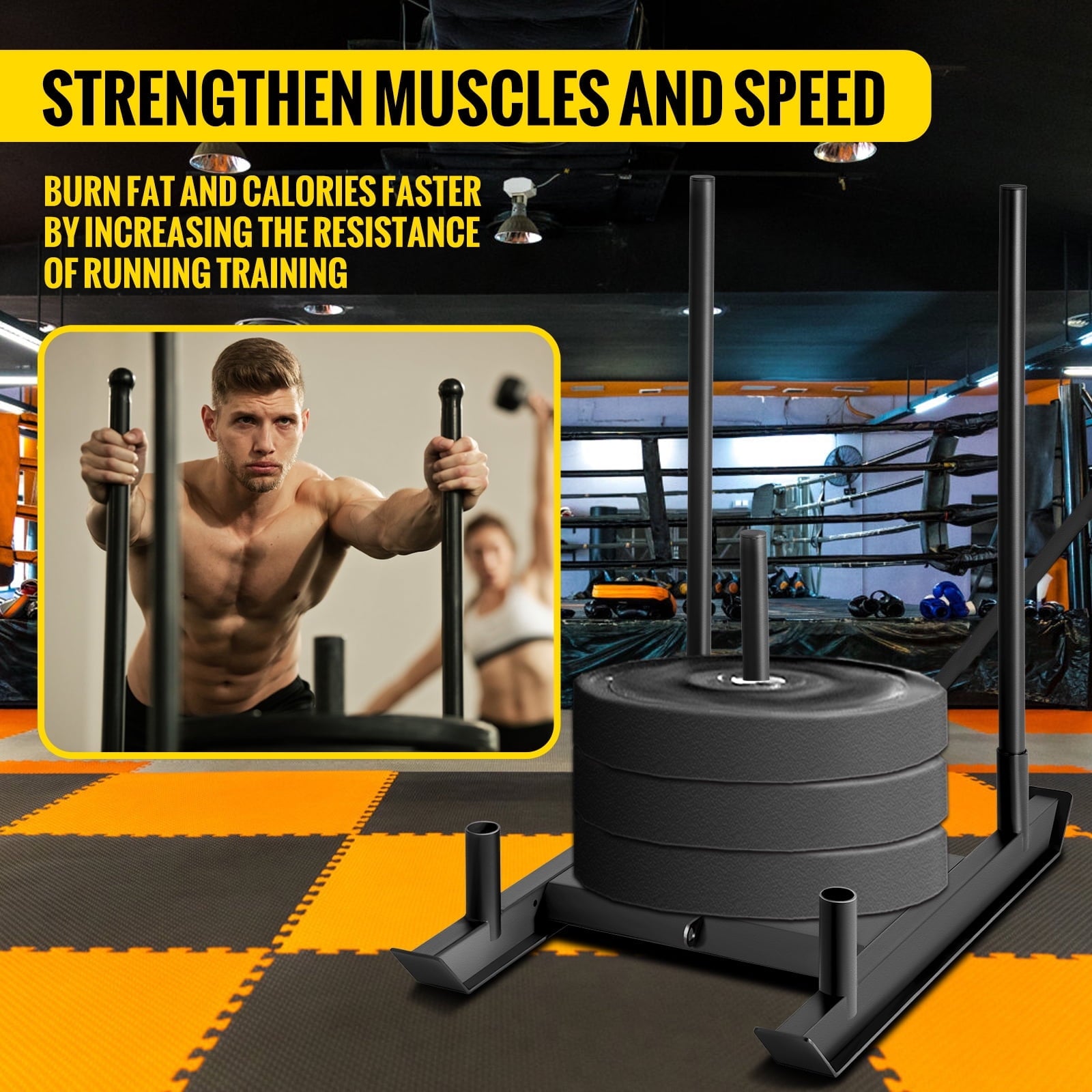 KFFKFF Fitness Sled Training Sled 21-Inch Speed ​​Training Sled for Sports Workouts and Speed ​​Improvement (K31)