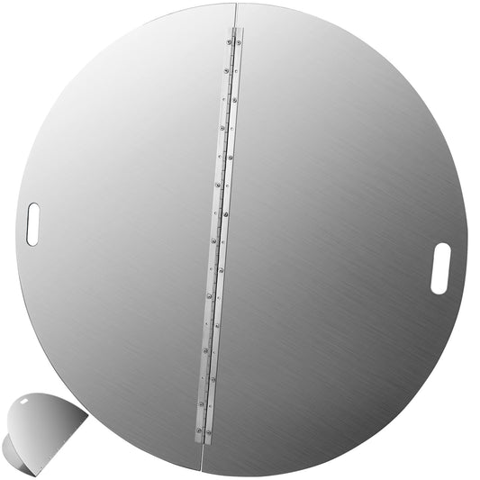 KFFKFF Foldable Fire Ring Lid Cover 40" Fire Pit Lid Stainless Steel Iron Burner Pan Lid Round 3mm Thickness