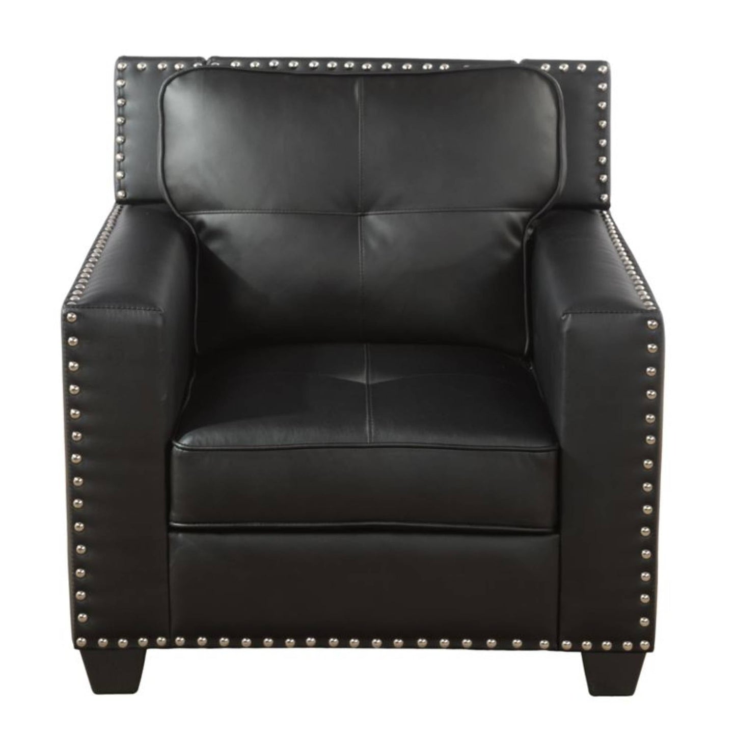 TrumanPick Leather Sofa Couch Set, Modern Living Room Sofa Chair, Modular Sectional Couch Furniture Sets for Bedroom, Black