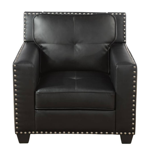 TrumanPick Leather Sofa Couch Set, Modern Living Room Sofa Chair, Modular Sectional Couch Furniture Sets for Bedroom, Black