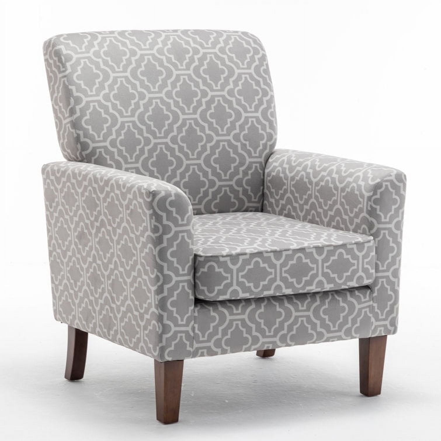 US Pride Furniture Contemporary Accent Arm Chair with Birch Wood Frame and Microfiber Upholstery Armchair for Office and Living Room Decor Removable Cushions 03 Printed Fabric