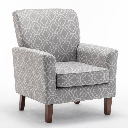 US Pride Furniture Contemporary Accent Arm Chair with Birch Wood Frame and Microfiber Upholstery Armchair for Office and Living Room Decor Removable Cushions 03 Printed Fabric