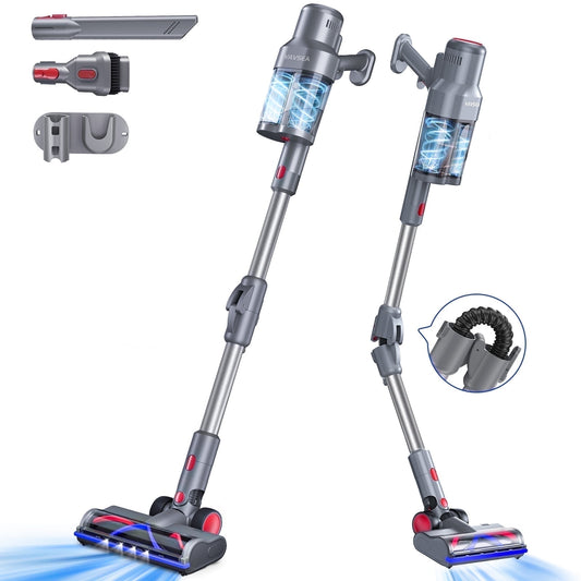 VAVSEA Cordless Vacuum Cleaner with Double Dust Cup, 38Kpa Lightweight Stick Vacuum Cleaners with 450W Brushless Motor for Home Hard Floor Carpet Pet Hair, New