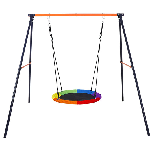 ZENSTYLE Outdoor Spider Swing Set - 40" Tree Web Swing + 72" Steel Frame Stand Combo, Adults Kids Teenagers