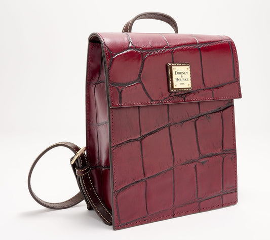Dooney & Bourke Denison Leather Croco Flap Backpack