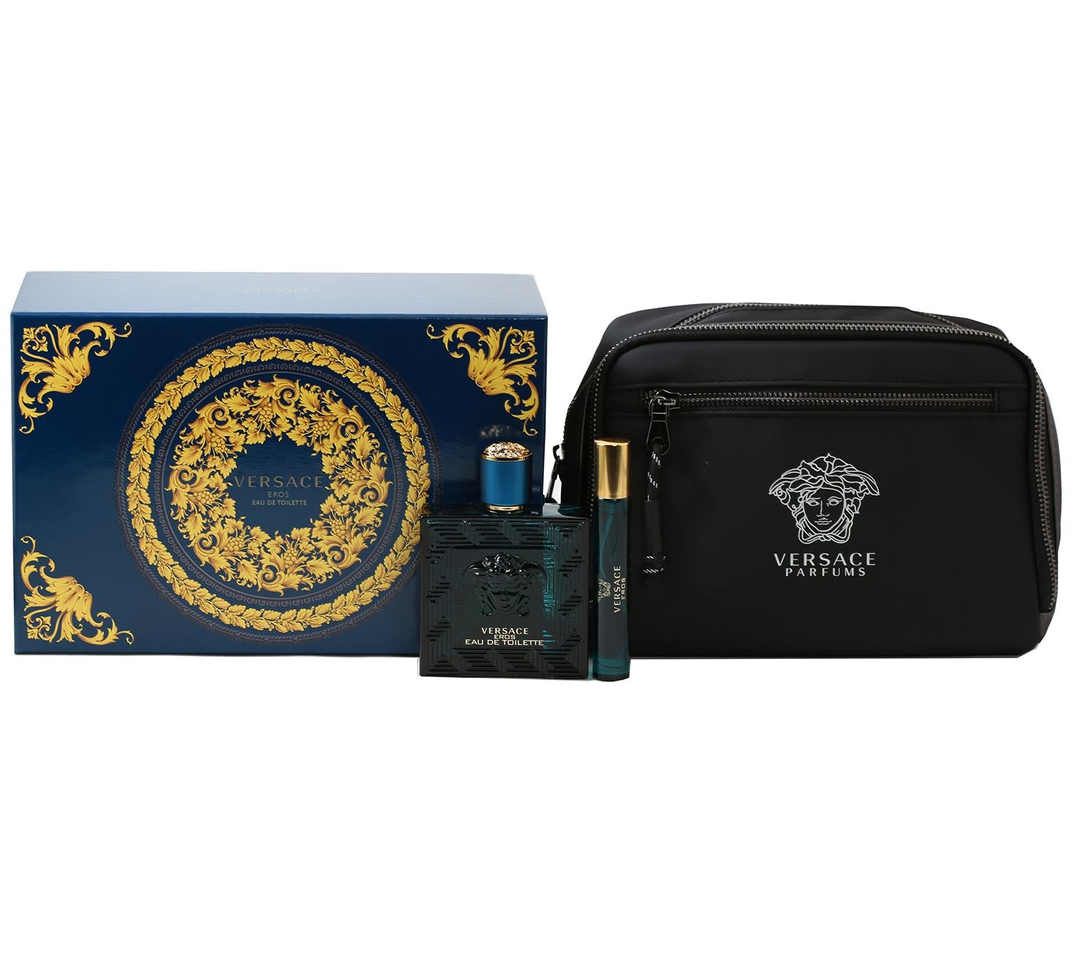 Versace Eros For Men Eau De Toilette Spray & Trousse Set