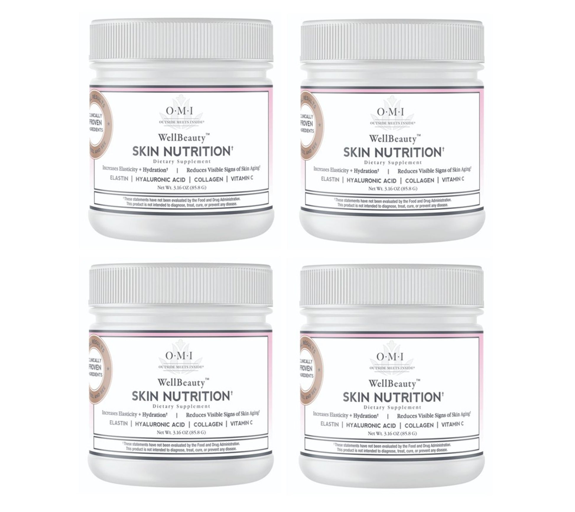 OMI WellBeauty Skin Nutrition Powder with Elastin 120 Day Supply