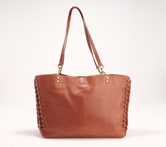 American Leather Co. Lenox Glove Triple Entry Leather Tote