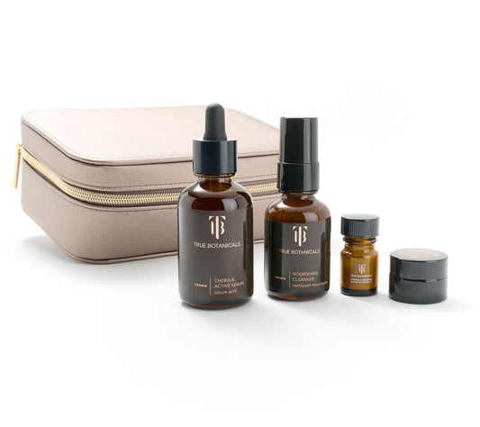 True Botanicals Deluxe Size Chebula Serum & Discovery Set w/Travel Bag
