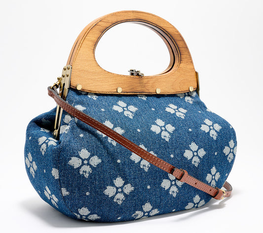 Patricia Nash Mirabella Wood Frame Leather Crossbody
