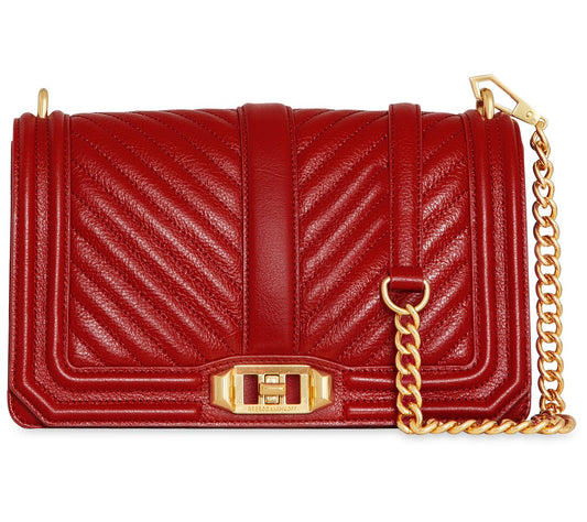 Rebecca Minkoff Chevron Quilted Love Leather Crossbody Bag