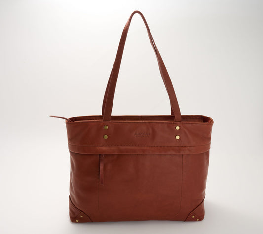 American Leather Co. Leather Miles Zip Top Tote