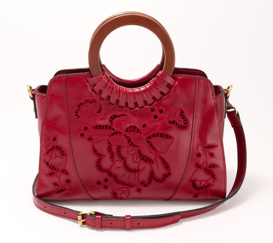Patricia Nash Fall Lace Leather Lyon Satchel Crossbody