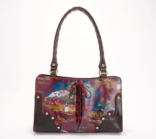 Patricia Nash Montana Collection Sadie Lace Up Leather Satchel