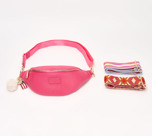 Pom Pom London Leather Bum Bag with Fashion Straps