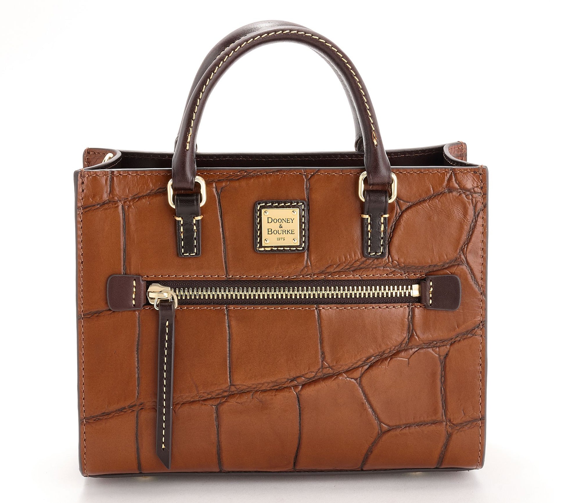 Dooney & Bourke Leather Croco Janine Mini Zip Satchel