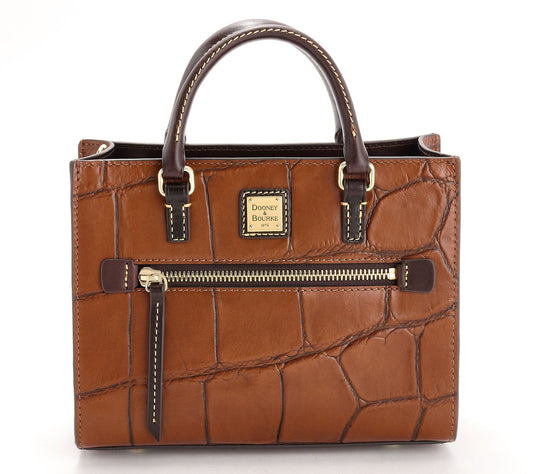 Dooney & Bourke Leather Croco Janine Mini Zip Satchel