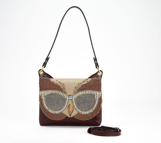 Patricia Nash Owl Beaded Alden Crossbody