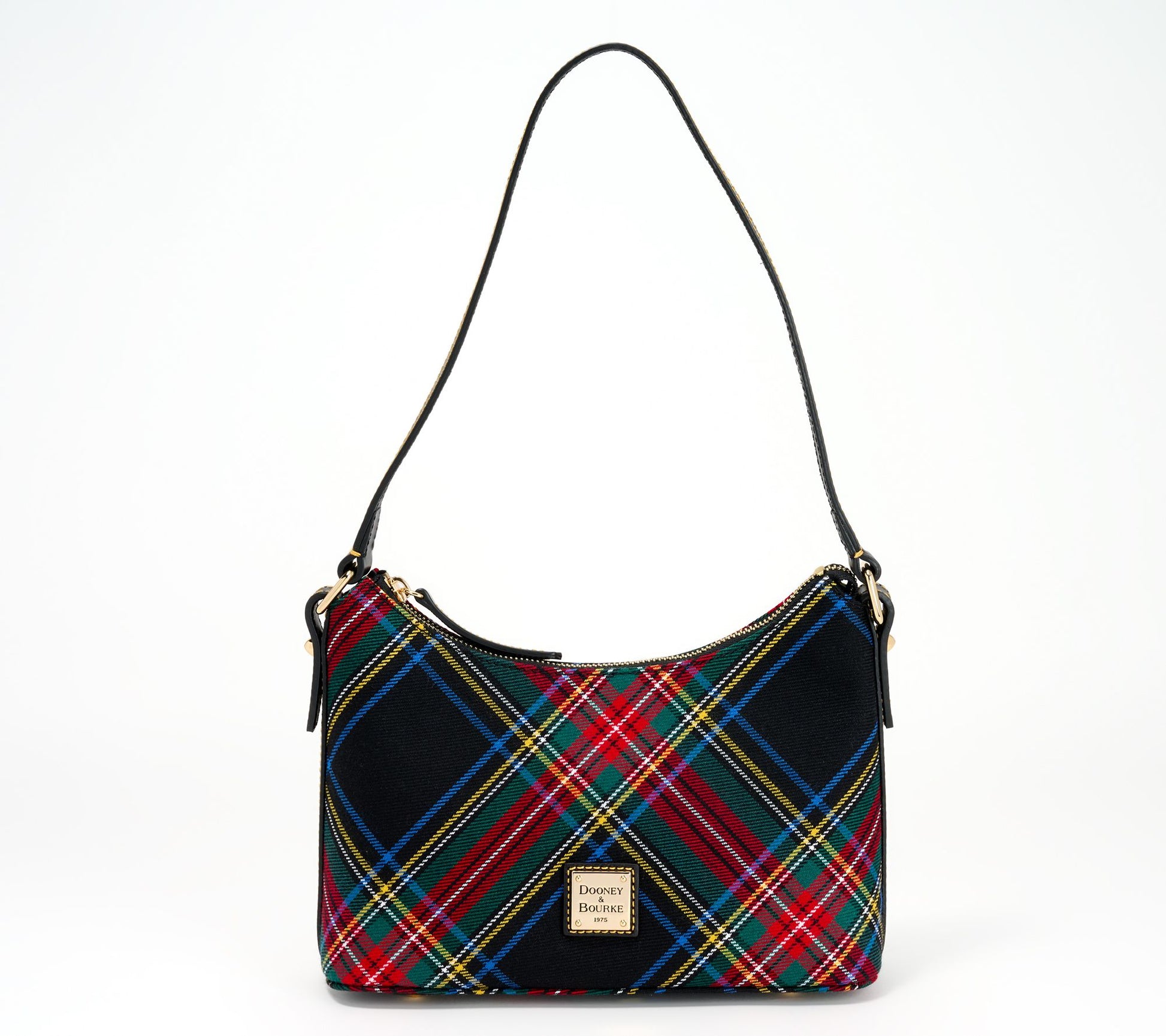 Dooney & Bourke Woven Cotton Tartan Baguette Shoulder Bag