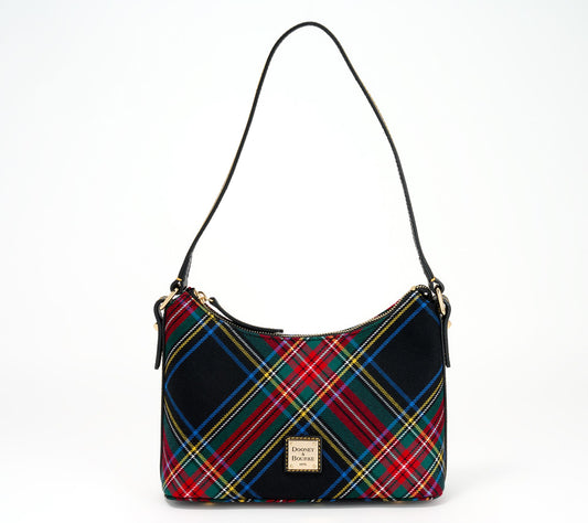 Dooney & Bourke Woven Cotton Tartan Baguette Shoulder Bag