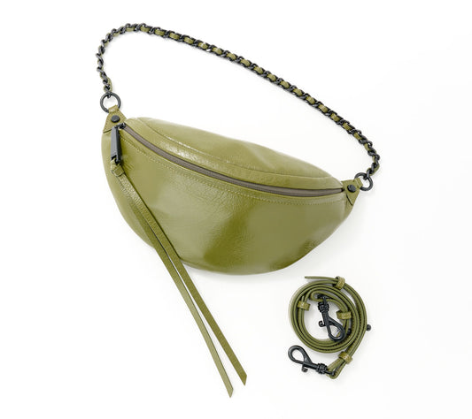 "As Is" Rebecca Minkoff Leather Chelsea Sling Crossbody with Chain Strap
