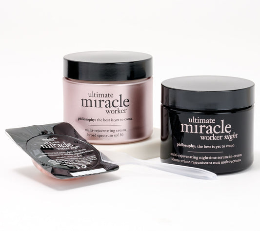 philosophy ultimate miracle worker am & pm 2oz moisturizer set