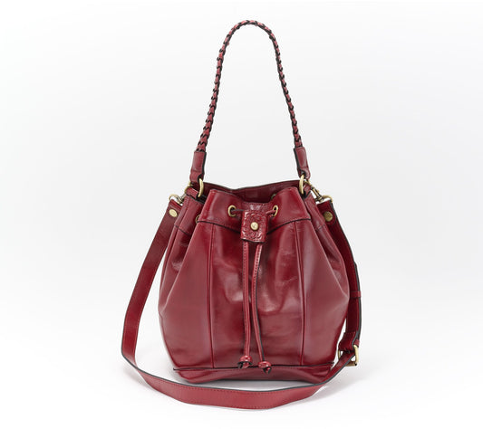 "As Is" Patricia Nash Hallie Leather Drawstring Shoulder Bag