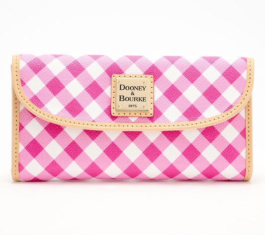 Dooney & Bourke Coated Cotton Gingham Continental Clutch