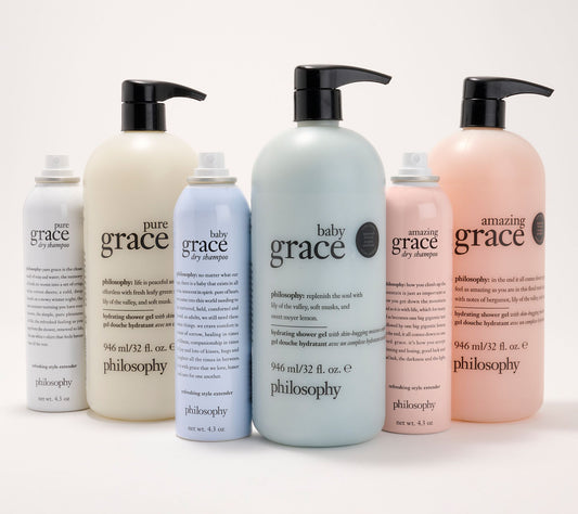 philosophy supersize fragranced shower gel 32oz & dry shampoo