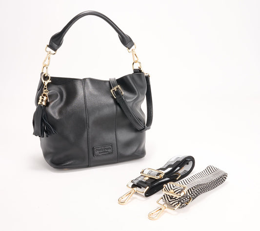 "As Is" Pom Pom London Lambeth Leather Convertible Bucket Bag