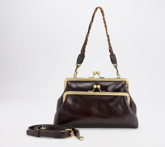 "As Is" Patricia Nash Lucy Leather Double Frame Crossbody