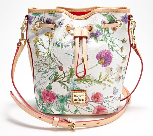 "As Is" Dooney & Bourke Coated Cotton Botanical Small Drawstring
