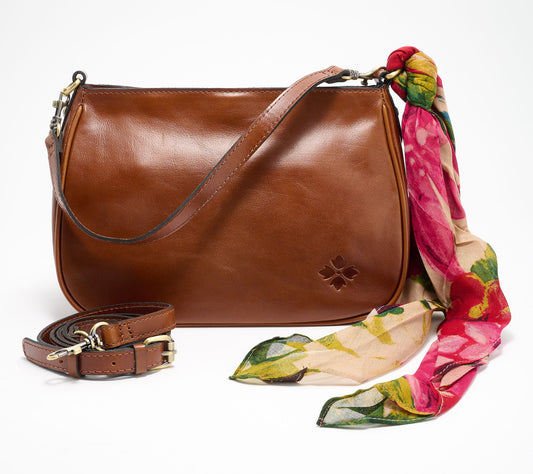 "As Is" Patricia Nash Ikaria Leather Shoulder Bag w/ Crossbody Strap