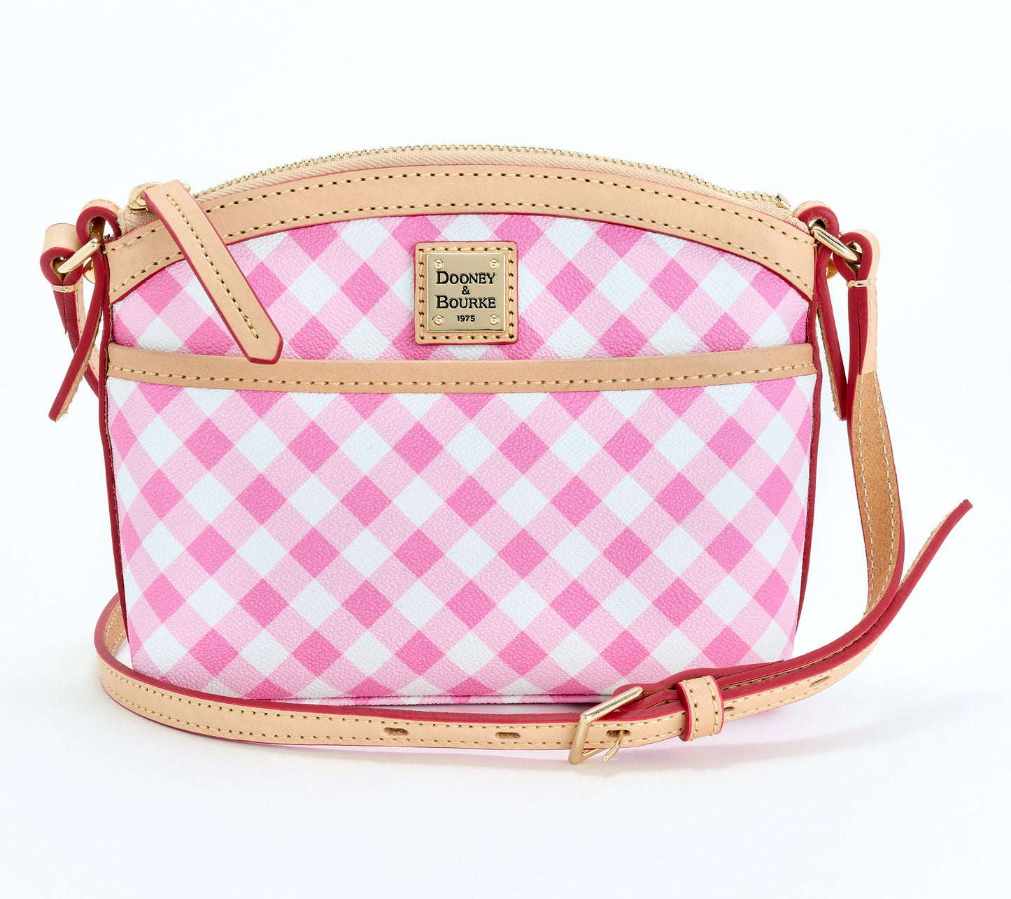 "As Is" Dooney & Bourke Coated Cotton Gingham Domed Crossbody