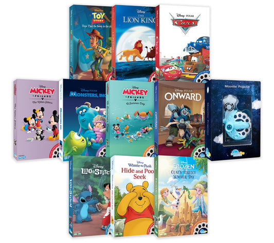 Moonlite Storytime Universal Phone Projector with 10-Book Bundle