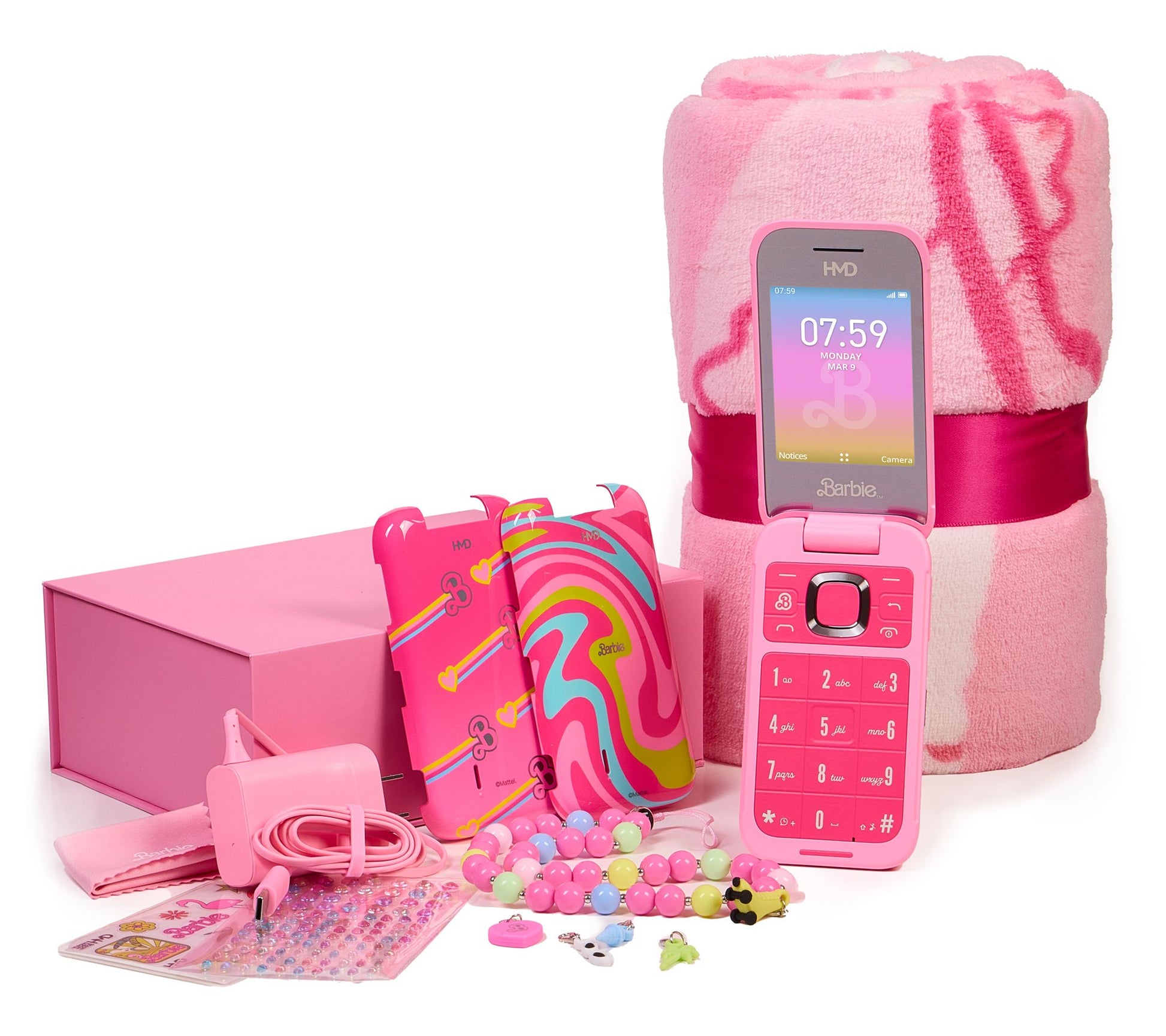 Tracfone HMD Nokia Barbie Flip Phone with Accessories