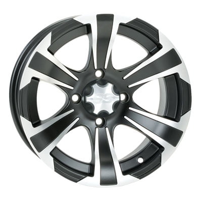 4/110 ITP SS312 Alloy Series Wheel 12x7 5.0 + 2.0 Matte Black for Suzuki King Quad 450 4x4 2007-2010