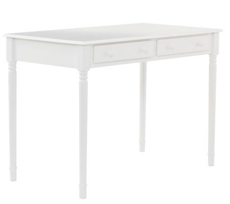 White Writing Desk with Two Large Drawers